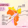 近畿地方の開花予想