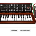 今日のGoogleロゴ。実際に音も出せ、シンセに心得のある人は遊べる仕様に