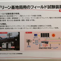 先進的なグリーン基地局用フィールド試験装置の構成。ソーラーパネル、リチウムイオン電池で駆動させる