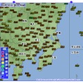 気象庁アメダスによる関東地方の気温（13時時点）