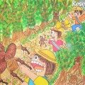 第4回環境絵画コンクール 最優秀賞／タイトル「カブトムシの森」笠井柾希さん（5年生）