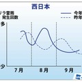 西日本エリアにおける、7月最終週以降の“ゲリラ雷雨”発生傾向