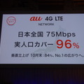 来年3月までに、75Mbpsエリアの実人口カバー率を96％にすると宣言した