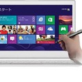タッチパネル非対応のノートPCでタッチ操作を行うイメージ