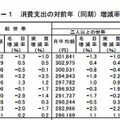 消費支出の対前年度増減率の推移