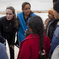 UNHCR親善大使としてヨルダンのザータリ難民キャンプを訪れたアンジェリーナ・ジョリー -(C) Getty Images