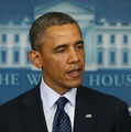 ボストンマラソン爆発テロについて声明するオバマ大統領（4月15日）