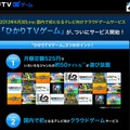 「ひかりＴＶゲーム」サイトページ