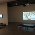 「EVANGELION ART EXHIBITION」会場の様子。本編の上映も。