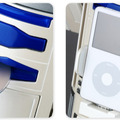 スロットインタイプのDVDプレーヤーを内蔵するほか、iPod専用スロットやメモリーカードスロットを搭載