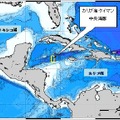 カリブ海中部のケイマンライズ付近の海域図