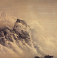 山元春挙 《ロッキーの雪》（ビロード友禅 《世界三景 雪月花》下絵） 1905年 高島屋史料館蔵