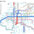 新たに利用可能となる路線（赤色表示）／現在すでに利用可能な路線（青色表示）