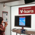 [ビジネスシヨウ] カラオケとゲームをテレビで楽しむケータイ。ボーダフォンは「V601T」を披露