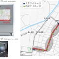 約1.1kmの商店街中に大型サイネージ3台・店頭サイネージ10台を設置