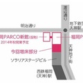 福岡パルコの参考所在地図