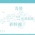 地震発生直前、2011年3月11日13時台のビジュアル。ごく平常時の検索といった状況だ。