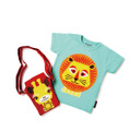 オーガニックコットンを使用した「コックアンパット」の子供用Tシャツとショルダーバッグ