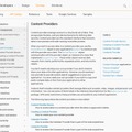 開発者向け「Content Providers」開発ページ