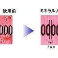 「血液の流動」を調べる実験。細長い六角形は人工的に作られた通路壁。