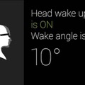 Google Glassの基本設定画面のキャプチャ。顔をわずかに上に上げるとスリープしていたGlassを自動的に起動させることができる。この状態でウィンクをすれば静止画撮影ができてしまう。