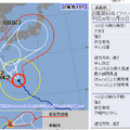 台風18号の予想経路図（気象庁ホームページより）