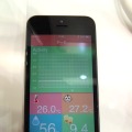 スマートフォン側のアプリその1。こちらはベビーバンド用のもの。活動状況がグラフで示され、温・湿度、体温、消費カロリーも分かる