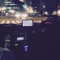 車内に設置されているカーナビは専用のもので、アプリから配車指示があるとこのディスプレイに配車先や顧客名等がダイレクトに表示される。