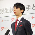 囲み取材での羽生結弦選手