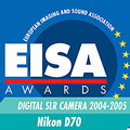 　ニコンのデジタル一眼レフカメラ「D70」が「EISA ヨーロピアン デジタル一眼レフカメラ オブ ザ イヤー 2004-2005」を受賞した。