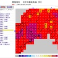 最高気温の分布図（東海地方）