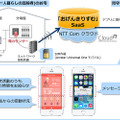 高齢者世帯の分電盤にIoTセンサーを取り付け、利用データをクラウドに送信。親族などのスマートフォンにメッセージをプッシュ送信して状況を把握できる仕組みとなっている（画像はプレスリリースより）