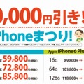 iPhone 6/iPhone 6 Plusの20,000円割引キャンペーンも実施