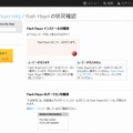 「Flash Player の状況確認」ページ