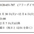 専用のお問い合わせ窓口