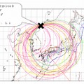 今回の地震波から推定される震源（気象庁資料より）