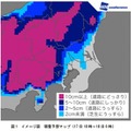 積雪予想マップ（17日18時～18日6時）