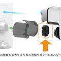 ドアに直接サムターンが付いているものや、箱型の錠前が付いているタイプなど、多くのサムターンに対応する。スマートフォン側はiOS8以上（iPhone4S以降）、Android4.4以上のBLE対応端末が必要（画像はプレスリリースより）