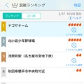 「混雑ランキング」リスト画面