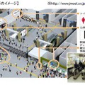 帰宅困難者対策として発表された「駅構内の一時滞在場所のイメージ」（画像はプレスリリースより）