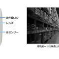 赤外線LEDで光源のない完全な暗所での撮影が可能。光センサーで周囲の明るさを感知し、暗くなると自動で暗所モードに切り替わる（画像はプレスリリースより）