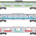 3社は今回のアプリ連携をPRするラッピング列車を運行する。画像はラッピング列車のイメージ。