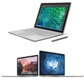 Surface Book（上）と、MacBook Pro with Retina Display（下）