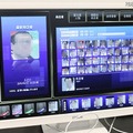オムロンアミューズメントの顔認証システム「Ma:sus（マーサス）」の画面。出入り口に設置したカメラで入退店を把握する。のめり込み防止ソリューションは、「Ma:sus（マーサス）」の応用例として紹介されていた（撮影：防犯システム取材班）