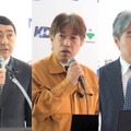 5G活用の意義を語る（左から）KDDI モバイル技術本部の松永彰氏、大林組 技術本部の古屋弘氏、日本電気 ワイヤレスアクセスソリューション事業部の田上勝巳氏