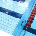 50メートルプールは0〜9の10コース。小中学生の利用も想定し、水深は1〜2メートルで調節可能