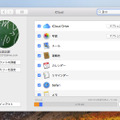 「システム環境設定」の「iCloud」で、同期するデータを設定する。データの同期にはある程度時間がかかるので、いままで設定していなかった場合は、ネットワークが利用できる状態で数時間はMacの電源を入れたままにしておこう