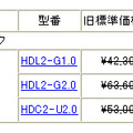 全3製品の新価格（消費税含まず）