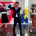 角谷暁子アナウンサー、池谷実悠アナウンサー、島田一輝アナウンサー（C）「どんぶり委員長」製作委員会2020