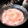 金と桜舞う 白い明太チーズクリームうどん